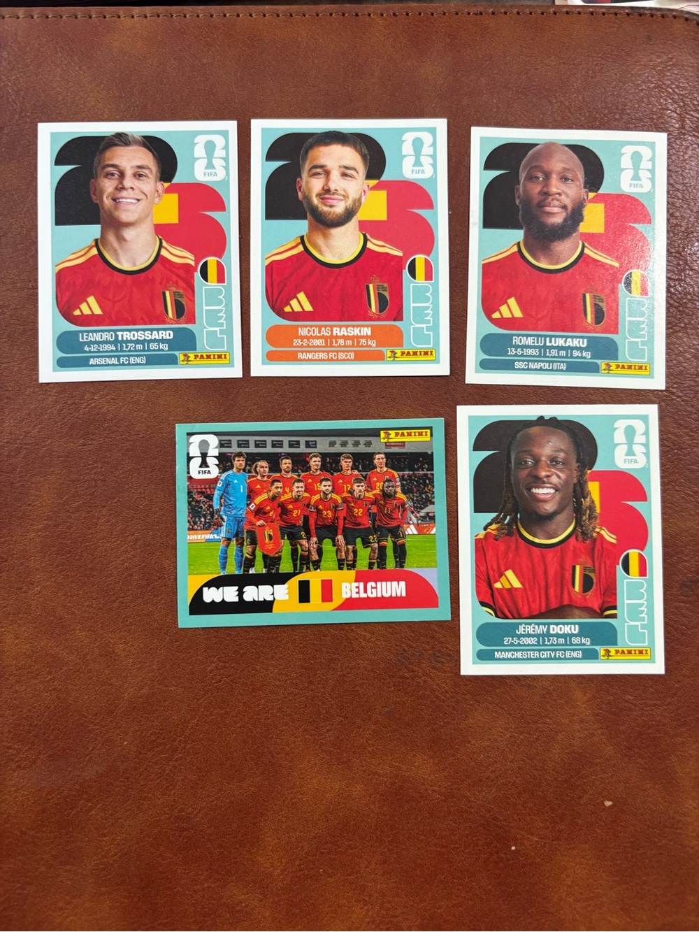 Panini Belgium Soccer Sticker Set - Red, Black, Yellow